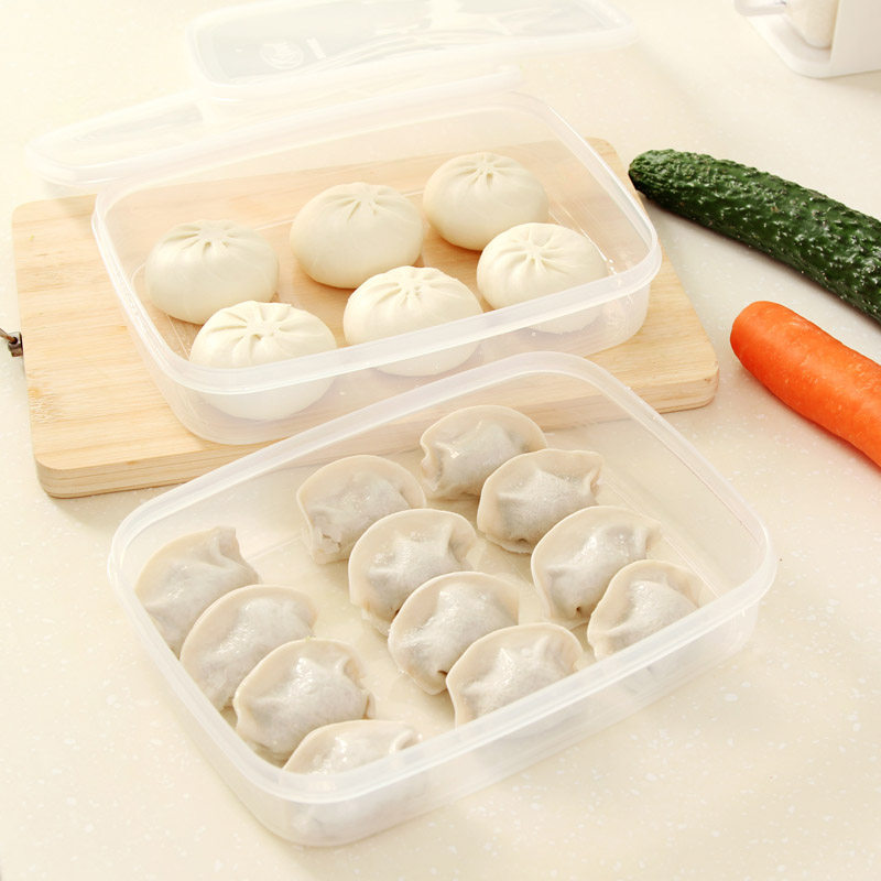 Japan imported kitchen frozen dumplings preservation box Plastic refrigerator storage box Microwave oven food bento box lunch box
