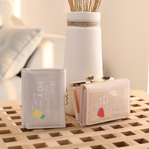 Wallet womens short ins simple Sen department Korean version of the new student cute multi-function folding black hole small coin purse