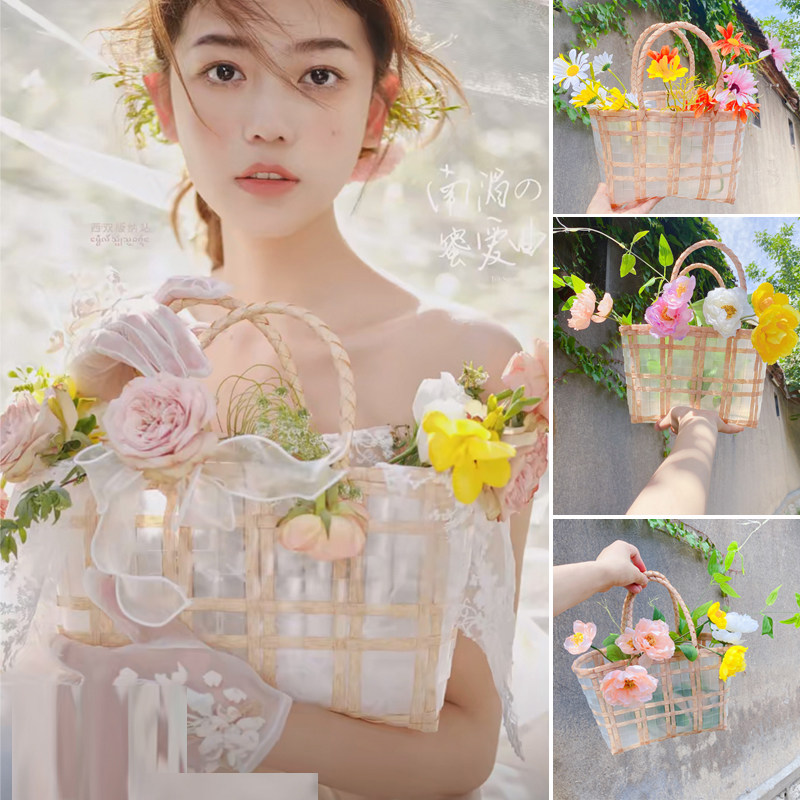 New Art Brigade Filming Ins Small Fresh Outscene Wedding Dresses Photography Portable Flower Basket to Write a True Theme Photographed Props