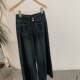 30-5 Autumn and Winter Fashionable Height-Enhancing and Slimming Double-Button Wide-Leg Jeans M0352