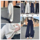 Free Shipping New Style Pocket Pleated High-Waisted Wide-Leg Old Money Style Tencel Linen Pants 628
