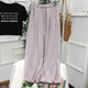 Summer Self-Retained Comfortable and Cool Lace-Up Elastic Waist Texture Light Oxygen Cool Pants 532