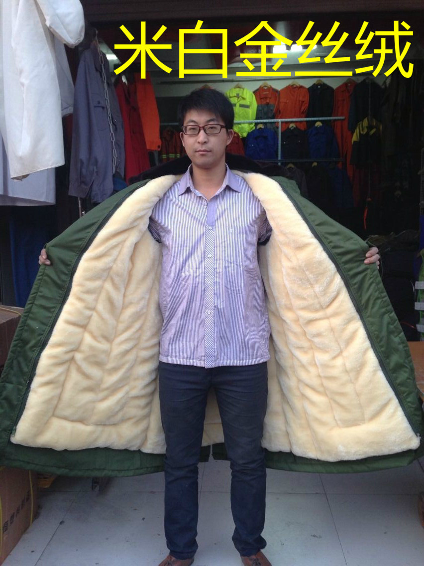 Military cotton coat 87 style long version thickened yellow coat men cotton warm anti-cold can be removed for wool military cotton coat