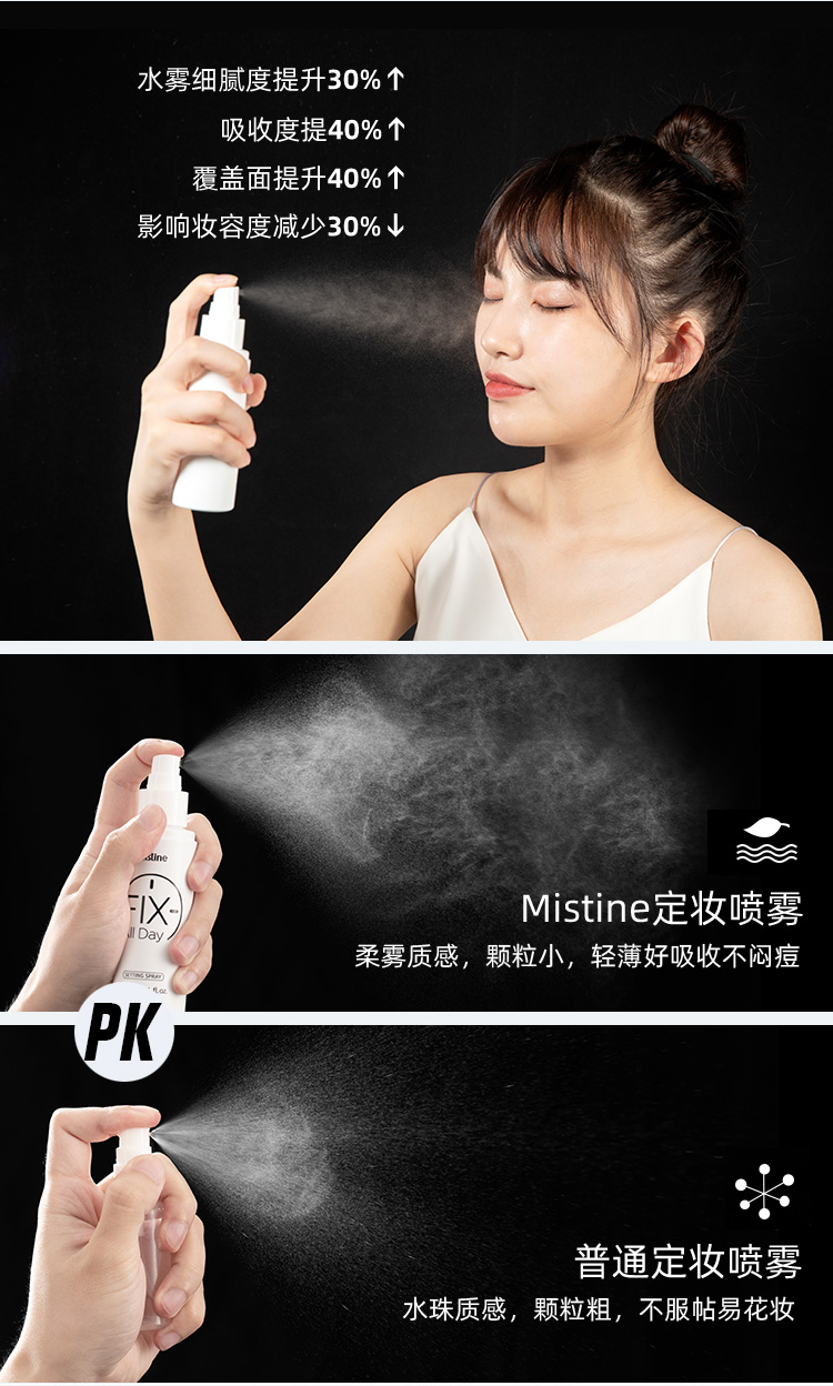 Mistine Honey Ting Makeup Spray Trang điểm lâu dài không loại bỏ trang điểm Skinny dưỡng ẩm bảo vệ dầu xịt khoáng tốt