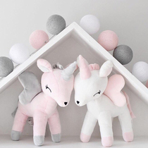 ins children room decoration unicorn toy holding pillows photo childrens room placement little horse paparazzi kids presents