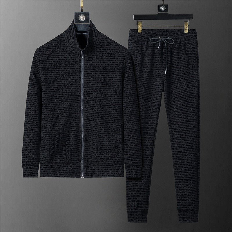 High-Quality 2026 Autumn and Winter Trendy Brand Casual All-Over Flocking Print Sports Suit, Unisex Couple Set High-Quality 2026 Autumn and Winter Trendy Brand Casual All-Over Flocking Print Sports Suit, Unisex Couple Set