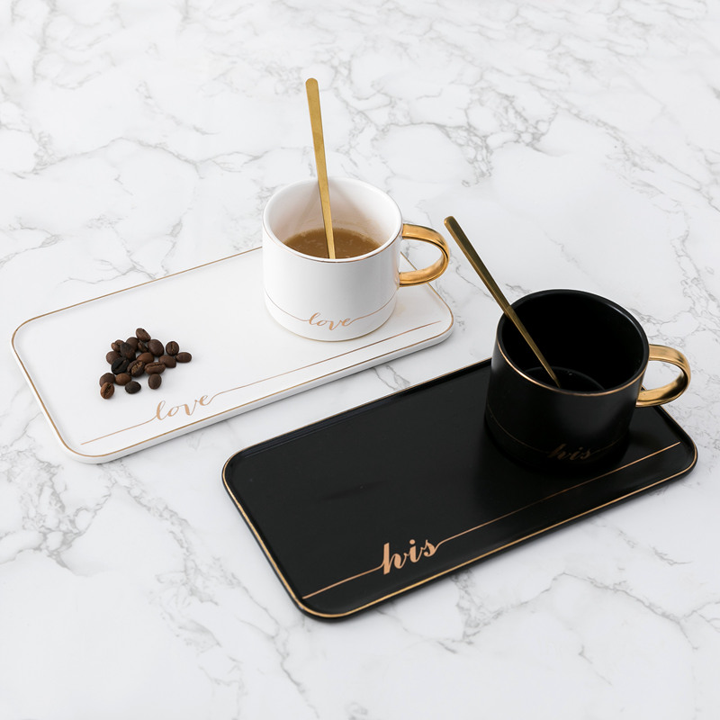 Nordic Palace Windy Coffee Cup Suit Ceramic Mark Cup European Style Small Extravaganza Elegant Upscale High Face Value Water Mug