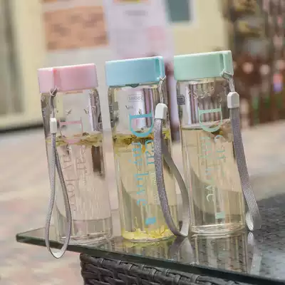 Convenient 100 water cup summer glass with scale Korean boys simple cup summer portable water bottle female