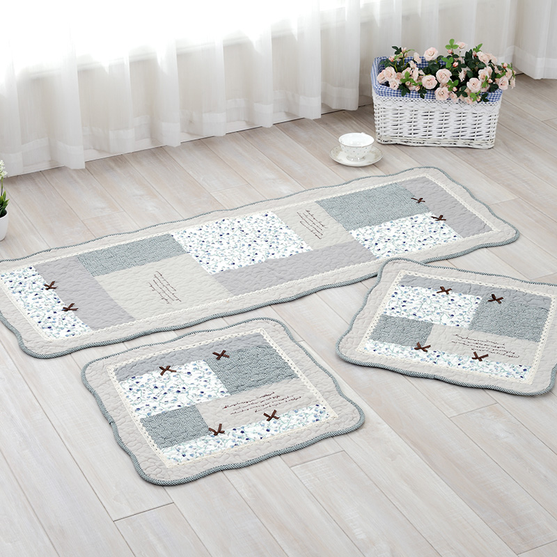 Winter special cotton car seat cushion car seat cushion four seasons universal cute pastoral fabric three-piece non-slip mat