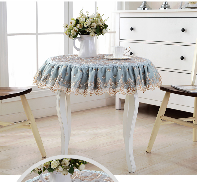 Châu Âu tròn lớn khăn trải bàn ghế vải bao quanh khăn trải bàn tròn sân vườn mat bàn cà phê đặt bìa ghế bao gồm bộ đệm khăn trải bàn tiệc cưới