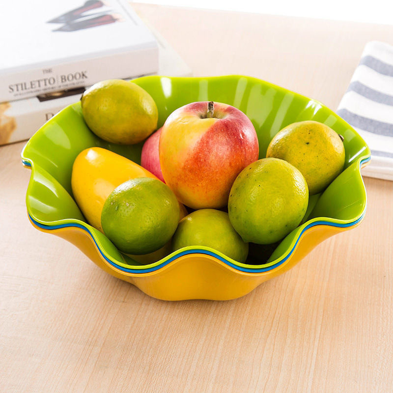 Melamine color plastic rotating hot pot lace wave shaved ice ktv small fruit plate buffet melon seeds snack fruit