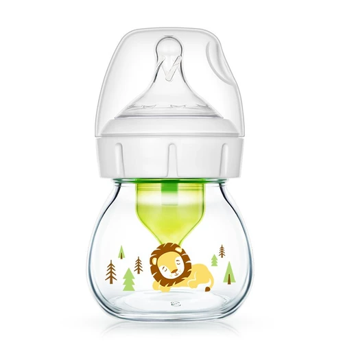 Детская стеклянная антиколиковая бутылочка для кормления для новорожденных, широкое горлышко, 60 мл