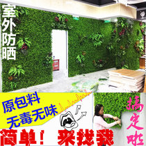 Fake Lawn Green Planting Wall Wall Lawn Green Simulation Plant Wall Water Fruit Shop Background Wall Decorative Turf set to do