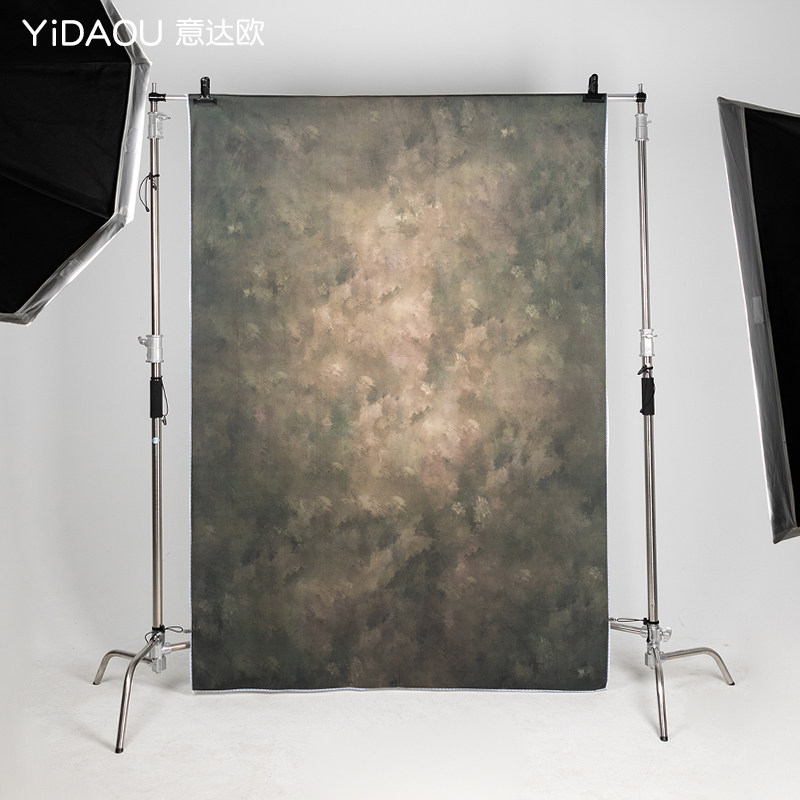Grey Oil Painting Shoot Background Cloth Live Background Cloth Photo Gallery Retro Background Props Portrait Model Photography Background