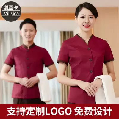 Cleaning work clothes short sleeve women's set hotel waiter aunt hotel summer cleaner work clothes set property