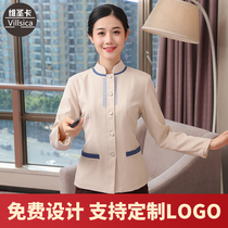 Cleaning overalls women long sleeves autumn and winter clothes hotel rooms property cleaners housekeeping aunt large size Spring and Autumn sets