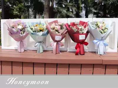 Teacher's Day Korean natural air-dried color starry Carnation rose dry flower bouquet ins window handbag