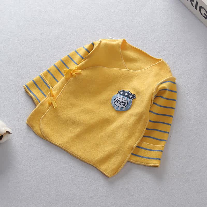 (Clearance) Newborn monk clothing cotton newborn baby spring and autumn winter underwear half back clothes baby shirt