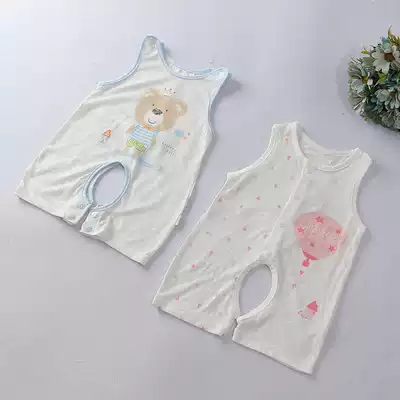 (Special offer clearance, no return, no change)Summer clothes ultra-thin baby open file romper men's and women's baby sleeveless jumpsuit