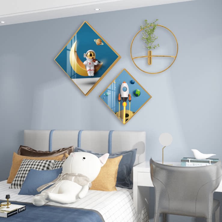 Children's house arranged cozy bedside decoration hanging decoration individuality wall hanging decoration creative boy astronaut space wall decoration