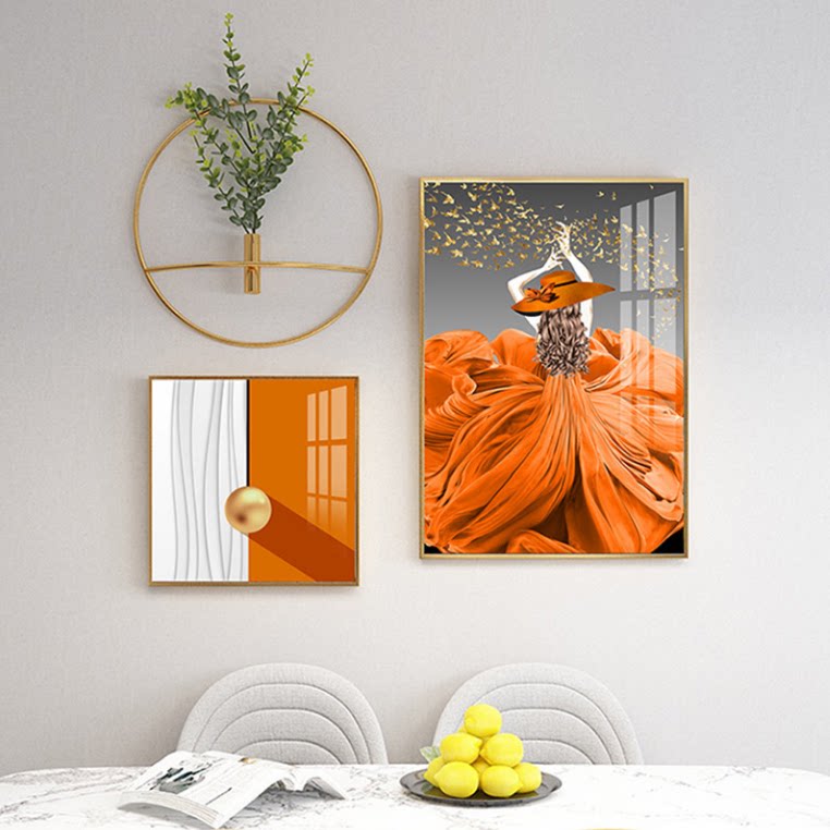 Minimalist Modern Dining Room Decoration Painting Dining Room Wall Hanging Painting Dining Table Wall Creative Mural Bedroom Light Extravagant Wall Painting