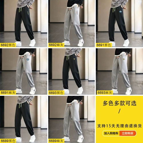 Мужские демисезонные утепленные спортивные штаны, осенние повседневные брюки, на шнурках