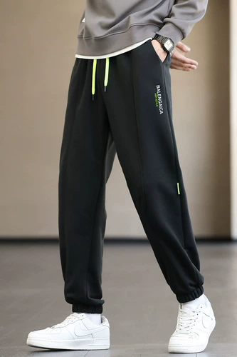 Мужские демисезонные утепленные спортивные штаны, осенние повседневные брюки, на шнурках