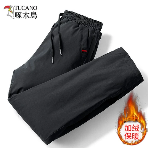 Мужские утепленные штаны, ветрозащитные зимние повседневные брюки для отдыха