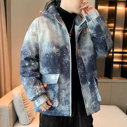 Мужской зимний пуховик, куртка для отдыха, градиент, коллекция 2023, увеличенная толщина, оверсайз