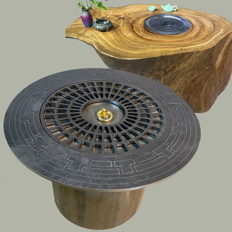 Iron Stove Core, Charcoal Stove Liner, Stove Core for Heating, Tea Brewing Stove, Popular Set for Winter Home Use, Indoor Solid Wood Table