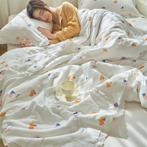 Full cotton double layer gauze Xia quilt Childrens baby Kindergarten Office nap summer cool by air conditioning Quilt Pillowcase