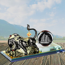 Car ornaments Cute mascot in the year of the cow car accessories creative high-end center console car decoration products