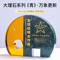 Crystal trophy custom corporate annual meeting awards read pin chuang meaning shou quan pai making marble medals custom lettering