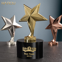 Five-pointed star trophy custom-made metal creative high-grade honor commendation excellent staff prizes competition souvenirs