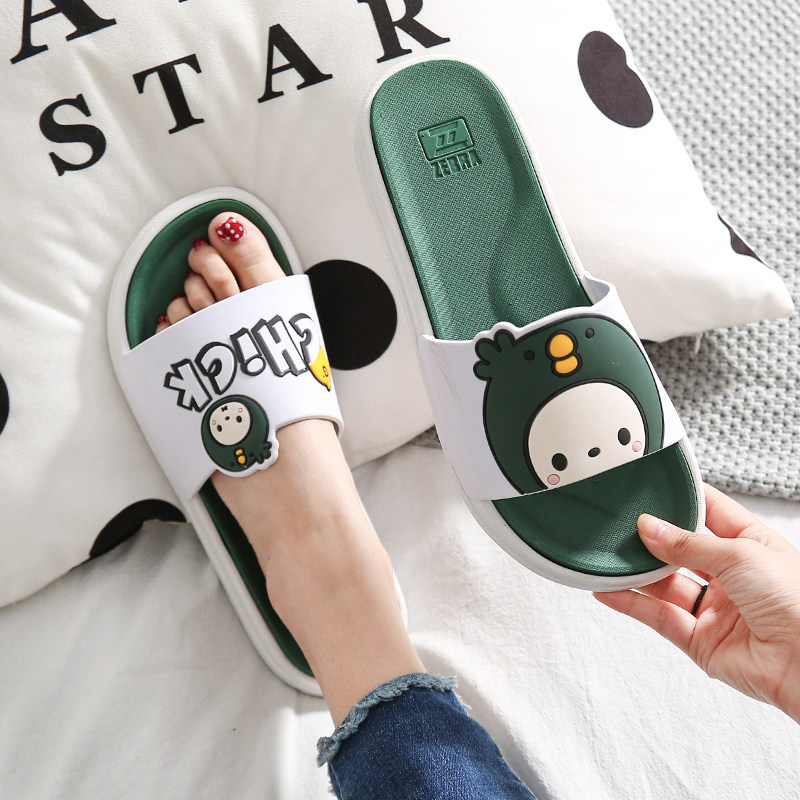 Slippers female summer indoor home bath couple net red bathroom feces sense non-slip household sandals and slippers male outside wear