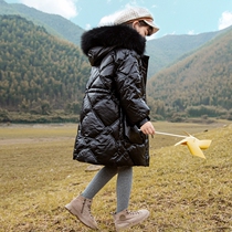 Childrens down jacket girls winter 2021 new foreign style long girl baby thick coat childrens clothing