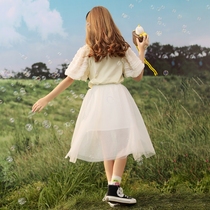 Girl Clothes Summer Suit 2022 New Ocean Gas Skirt Two Sets Girls Great Boy Nets Red Trendy Children Summer Clothes