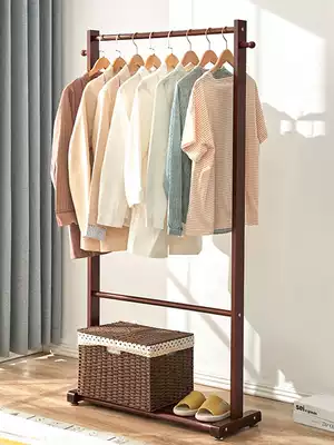 Vertical solid wood hanger floor-to-ceiling bedroom coat rack hanger simple hanger rack storage rack storage clothes rack