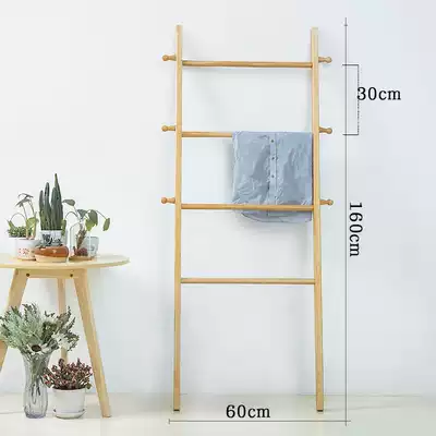 Solid wood coat rack floor wooden hanger simple bedroom storage rack living room hanger floor rack living room hanger floor household clothing rack