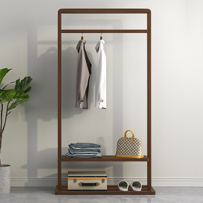 Full solid wood floor hanger bedroom hanging clothes hanger clothes hat rack Home Indoor simple clothes rack Nordic minimalist hanger