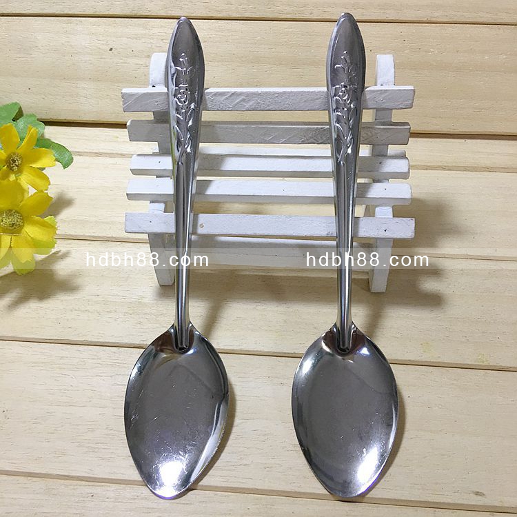 Hot Pin Pure Steel Small Pointed Spoon Small Soup Spoon Stainless Steel Small Spoon Stirring Spoon Sweet Spoons Ice Cream Spoon Restaurant Hotel