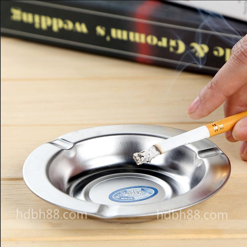 Bar KTV household living room stainless steel ashtray High temperature resistant drop resistant drop resistant Internet cafe ashtray Dormitory ashtray