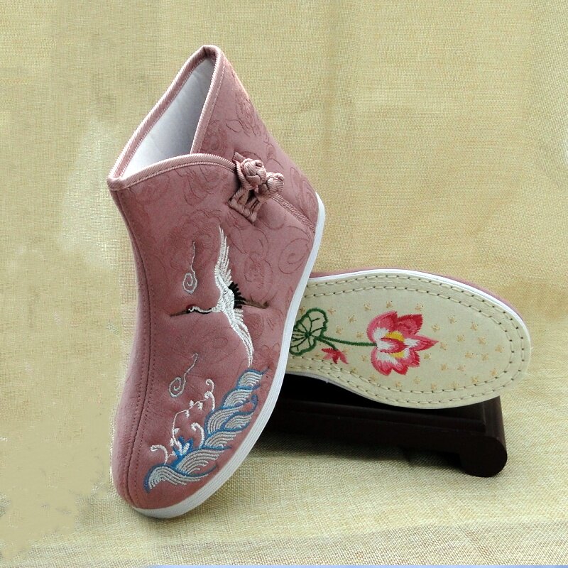 Old Beijing Cloth Shoes, Lotus Heaven Ladder, Happy Birthday Shoes, Longevity Clothes, Thousand-Layer Cloth Soles, Cotton Shoes, Old Shoes, Yunhe Women's Longevity Boots
