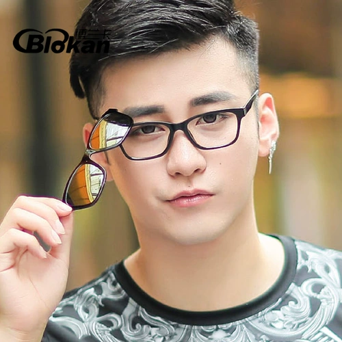 Поляризационные очки, мужские солнцезащитные очки, одно зеркало, трехразовые магнитные очки, мужские очки для близорукости, комплект внешних солнцезащитных очков, зажимы для линз.