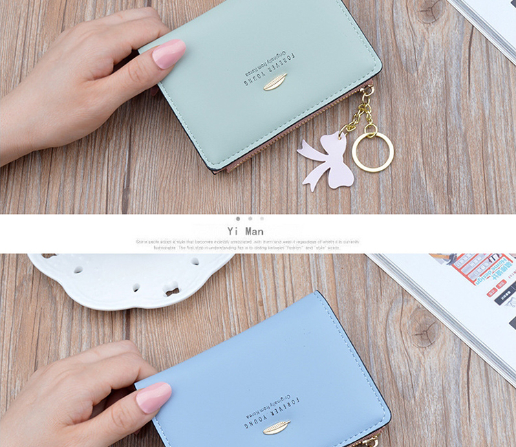 Phụ nữ mới ví nhỏ nữ phiên bản tiếng Hàn ngắn của sinh viên dọc hai dây kéo gấp đa chức năng ví đựng tiền xu - Ví tiền ví cầm tay lv