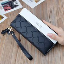 Wallet womens long zipper clutch new simple fashion diamond stitching large capacity coin purse wallet