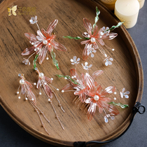 Fashion handmade flower hair clip Japanese and Korean bride wedding dress photo pair hair accessories welcome Lu