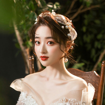 Bride's Headdress 2021 New Wedding Dress Headband Princess Flower Hair Accessories Korean Super Sensen Dress Accessories Yi Xuan
