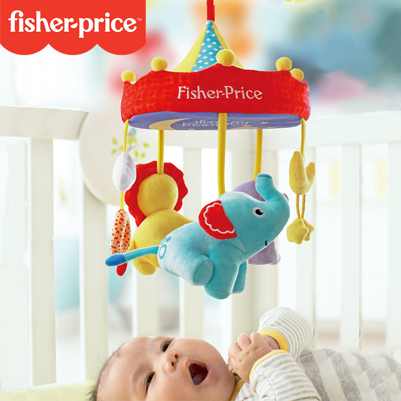 Fisher Crib Bell Pendant Music Spin Rocking Bell Hanging Baby Bedside Bell Hanging Newborns Puzzle Toys