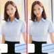 [Короткие рукава] 2 части 65 (v -neck Blue Flat Line)